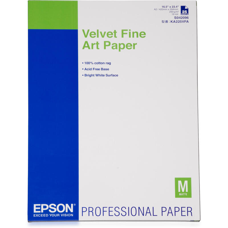 Epson Papel Inkjet Art Fine Velvet A2 255gr