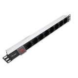 Equip Regleta Alimentacion Aluminio Rack 19 1u 8 Tomas Con Interruptor Cable 1.8 Mt