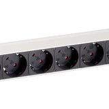 Equip Regleta Alimentacion Aluminio Rack 19 1u 8 Tomas Con Interruptor Cable 1.8 Mt