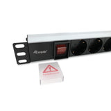 Equip Regleta Alimentacion Aluminio Rack 19 1u 8 Tomas Con Interruptor Cable 1.8 Mt