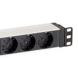 Equip Regleta Alimentacion Aluminio Rack 19 1u 8 Tomas Con Interruptor Cable 1.8 Mt