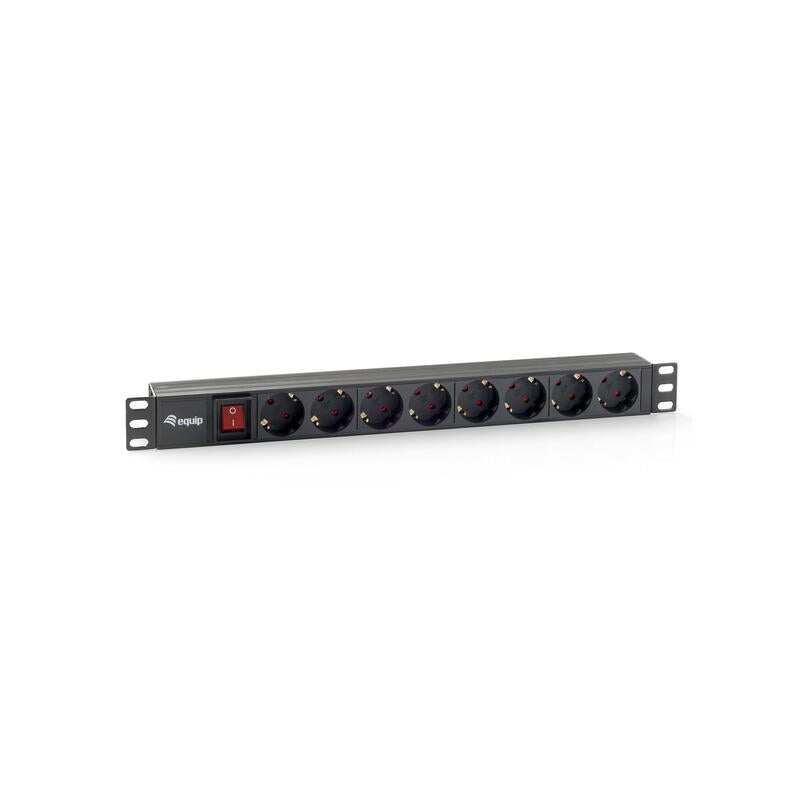 Equip Regleta Alimentacion Rack 19 1u 8 Tomas Con Interruptor 3500w Max. Cable 1.8m Negro