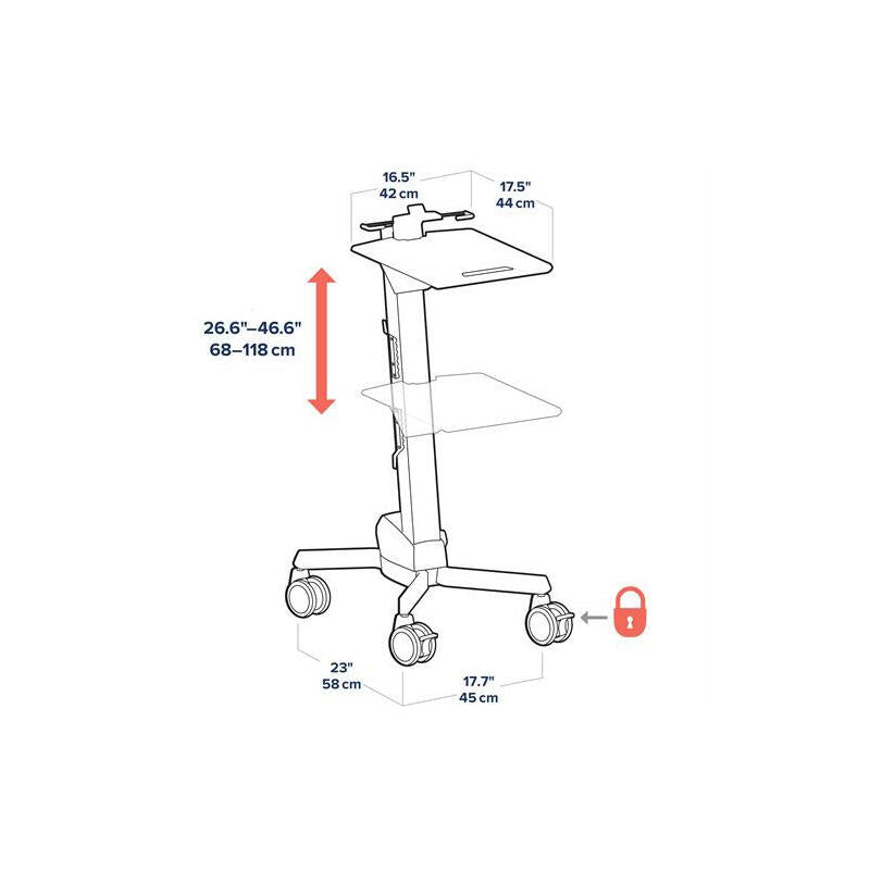Ergotron Neo-Flex Laptop Cart Gris Portátil Carro/Soporte De Suelo Con Ruedas Multimedia