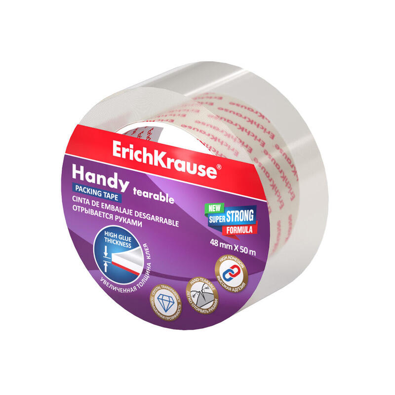 Erichkrause Cinta Precinto Handy - 48mmx50m - Resistente Y Duradera - Color Transparente