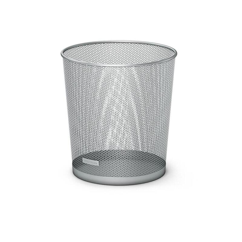 Erichkrause Compass - Papelera De 12l - Base Redonda - Acero Inoxidable - Color Plata