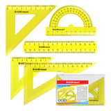 Erichkrause Conjunto De Geometria Pequeño - Regla De 15 Cm - Escuadra De 7 Cm/45º, 9 Cm/45º, 13 Cm/60º - Transportador De 180º/10 Cm - Color Azul