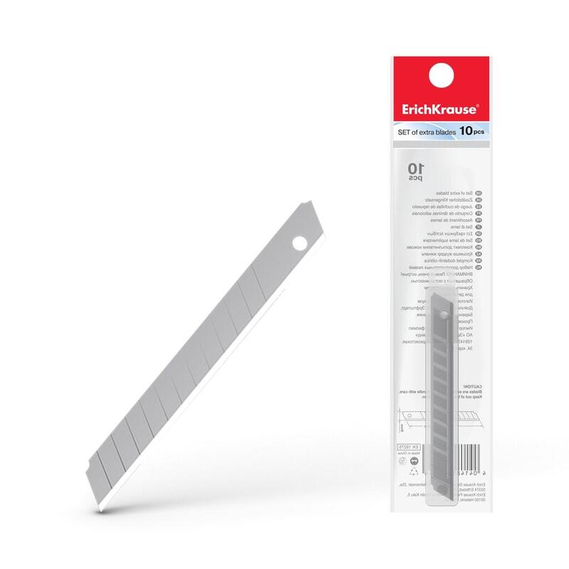 Erichkrause Juego De Cuchillas Adicionales - Cuchillas De Repuesto De Acero Segmentado - Afilado De Doble Cara - Resistente Al Desgaste - Recipiente De Plastico - Color Negro