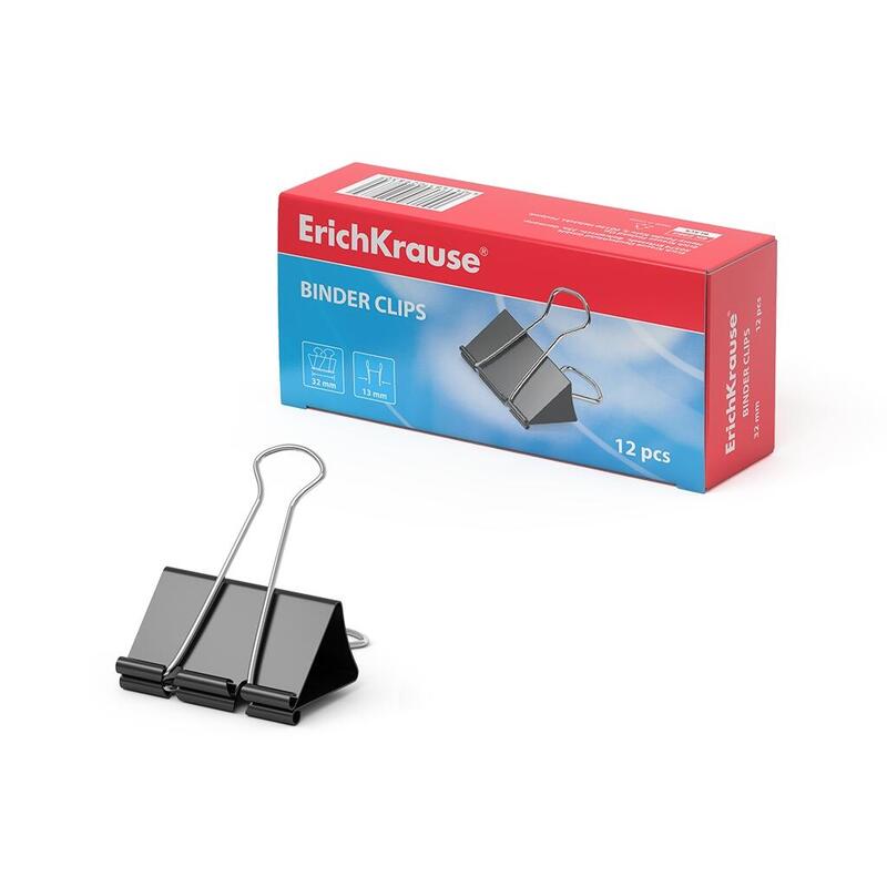 Erichkrause Pinzas Para Papeles - 32mm - Alta Resistencia - Capacidad Hasta 145 Hojas - Resistente A La Corrosion - Color Metalico