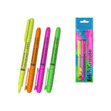 Erichkrause Visioline V-15 Light Neon Pack De 4 Marcadores Fluorescentes - Punta Biselada - Trazo De 0.6 A 3.5mm -