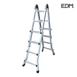 Escalera Multifuncion Telescopica De Aluminio 2x4+4 Peldaños En131-4 Edm