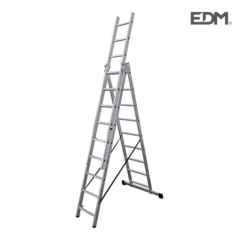 Escalera Transformable De Aluminio 3x9 Peldaños Edm
