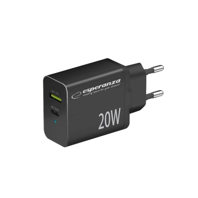 Esperanza Ezc105k Cargador De Red 20w Negro