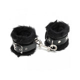 Esposas Cuero Con Pelo Negro 7cm