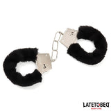 Esposas De Metal Furry Con Pelo Negro