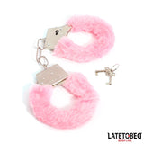 Esposas De Metal Furry Con Pelo Rosa