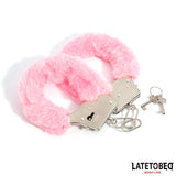 Esposas De Metal Furry Con Pelo Rosa