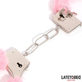 Esposas De Metal Furry Con Pelo Rosa