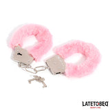 Esposas De Metal Furry Con Pelo Rosa