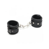 Esposas Para Pies Cuero Negro 7cm