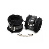Esposas Para Pies Cuero Y Pelo Negro 7cm
