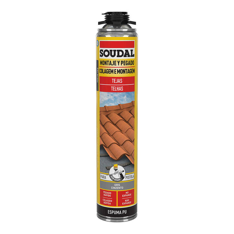 Espuma Para Teja Pistola Gris 750ml Soudal