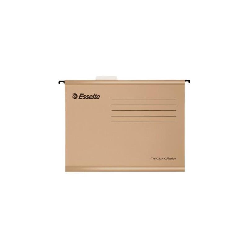 Esselte Carpeta Colgante Classic 230gr Lomo V Acceso Superior A4 Pack 50u Kraft Natural