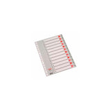 Esselte Índice Numérico Multitaladro 1-12 Polipropileno Folio Gris Con Carátula Índice Cartón Color