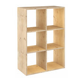 Estanteria Modular 6 Cubos Dinamic Pino Macizo 70,8x33x105,4cm Astigarraga