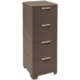 Estantería Z Szufladami 4x14l Rattan Ciemny Marrón 209906 Curver