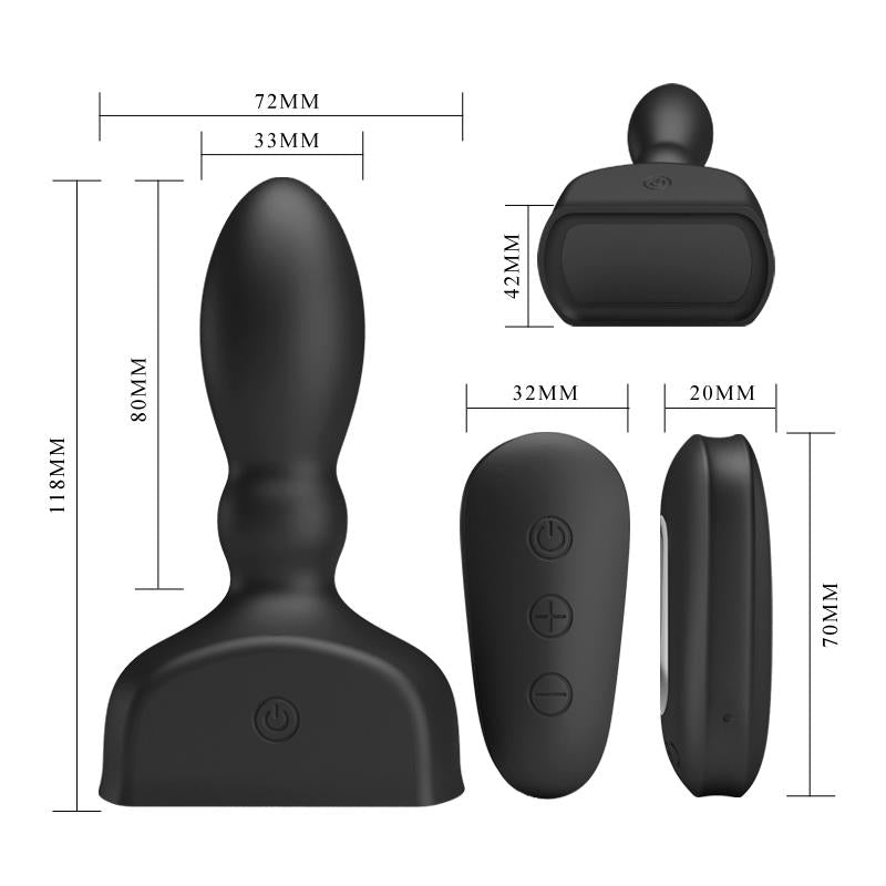 Estimulador Anal Harriet Inflable Usb Silicone Negro