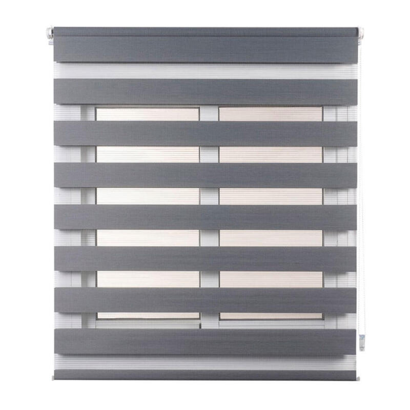 Estor Enrollable Clip&Fix Noche&Dia Plata 120x180cm