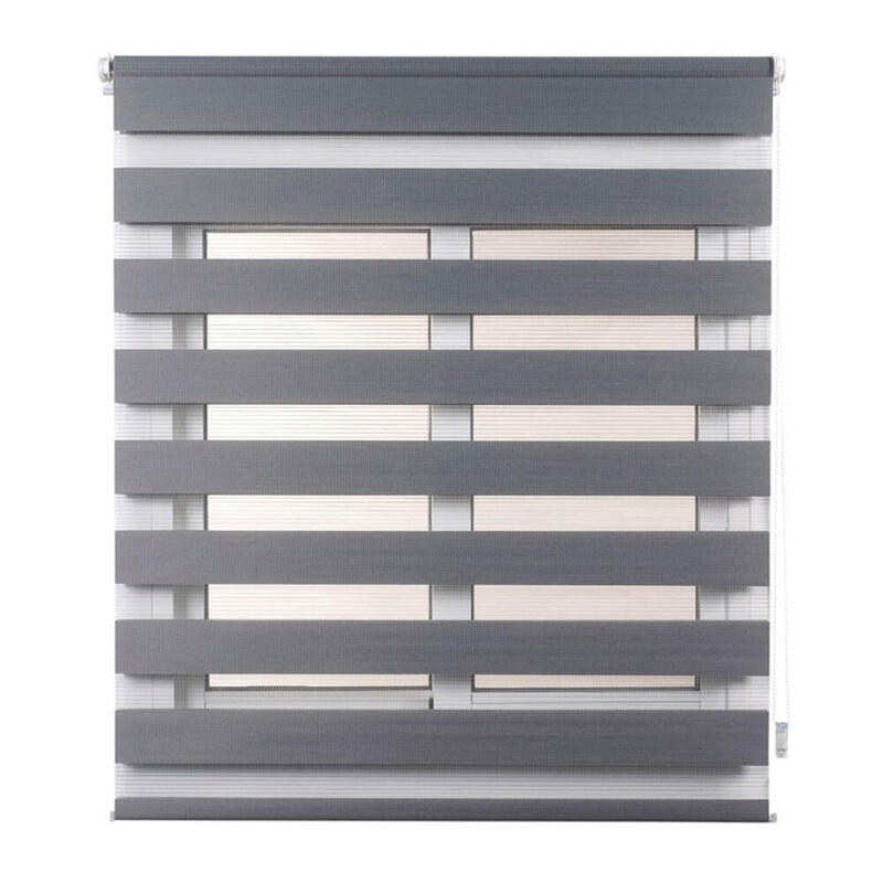 Estor Enrollable Clip&Fix Noche&Dia Plata 150x180cm