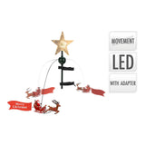 Estrella Con Led Para Coronar Árbol De Navidad Con Movimiento. 22x8x51cm