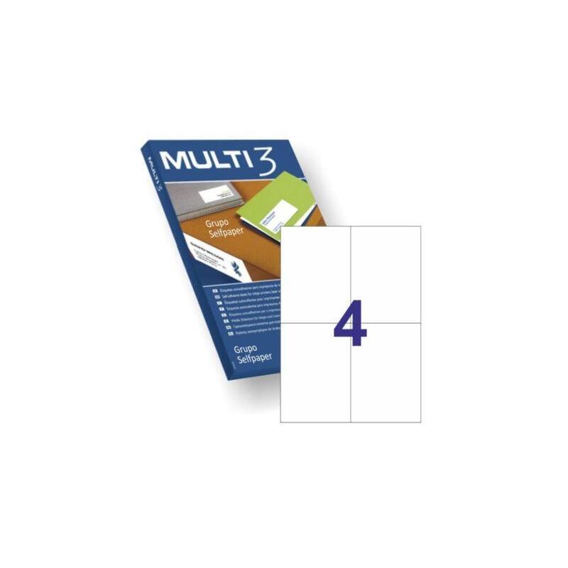 Etiquetas Adhesivas Apli Multi3 04713 - 105x148 Mm · 100 Hojas · Blanco