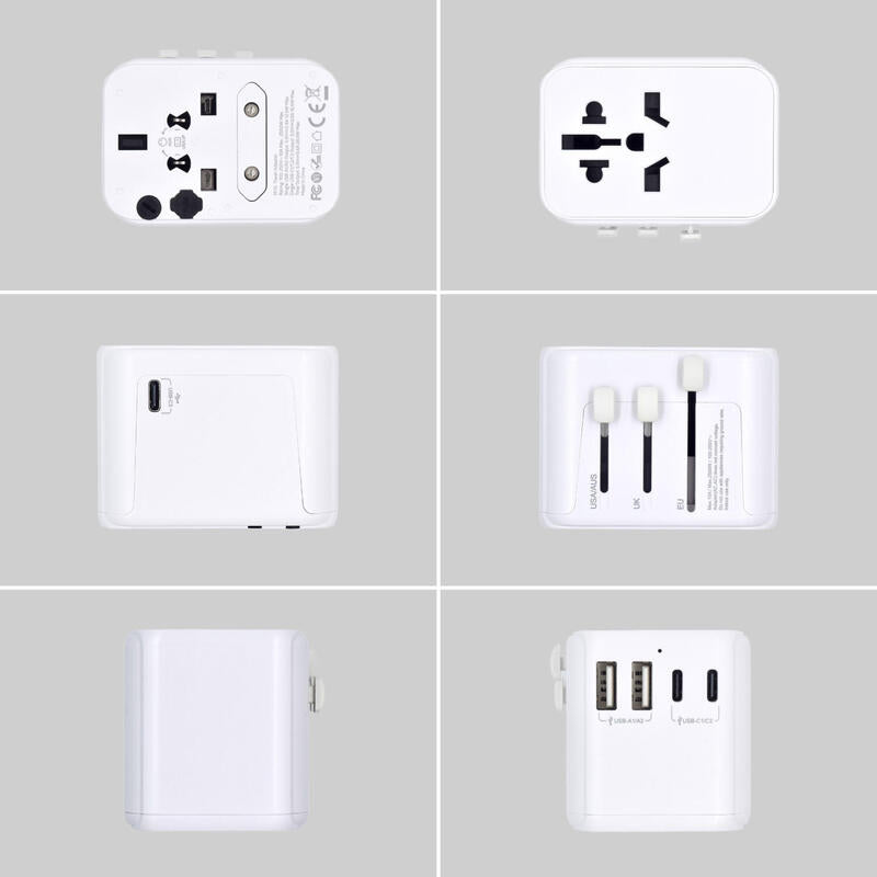 Ewent Adaptador Universal De Viaje+2usb Y 3usb-C