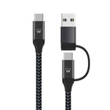 Ewent Ew9918 Cable De Carga Usb-C A Usba/B 2 En 1