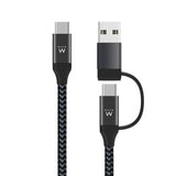 Ewent Ew9918 Cable De Carga Usb-C A Usba/B 2 En 1