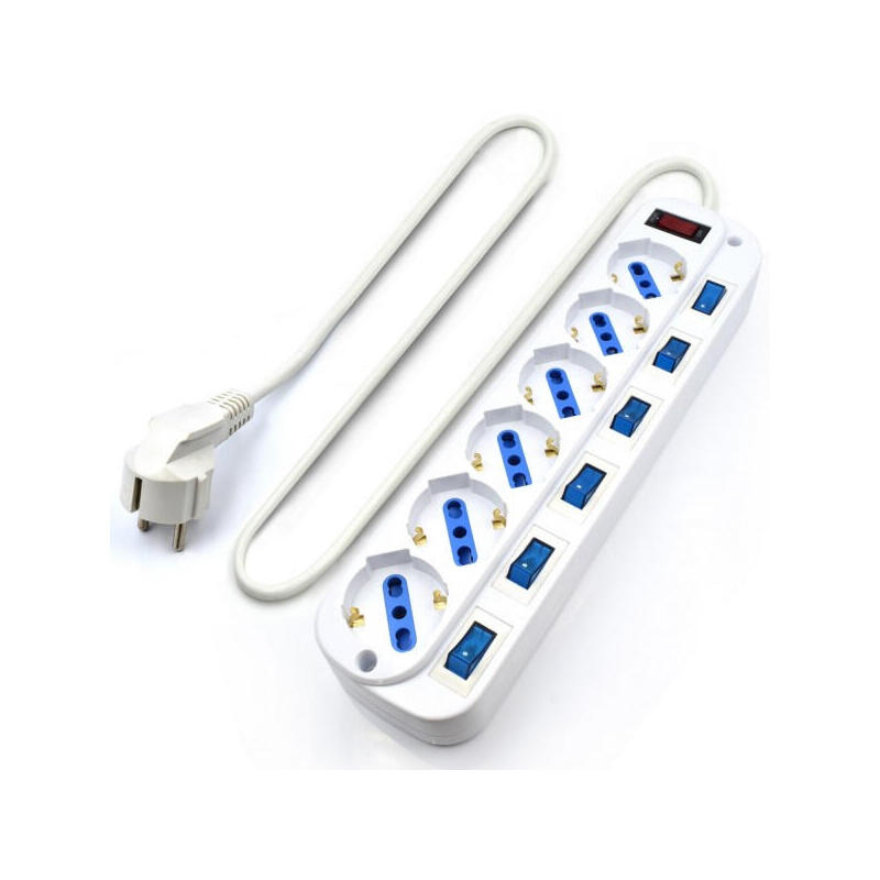 Ewent Regleta 6 Tomas Schuko Con Interruptor Individual 3m Ewent Ew3932-3m, 6 Salidas Ac, Tipo F, 3500 W, 3 M, Blanco