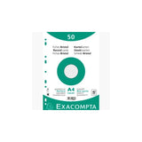 Exacompta Fichas Cartulina Bristol Taladro A4 Cuadrícula 5x5 Pack De 50 Blanco