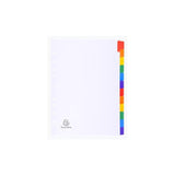 Exacompta Separadores Cartulina Blanca 160gr 12 Posiciones A4 Pestañas Colores