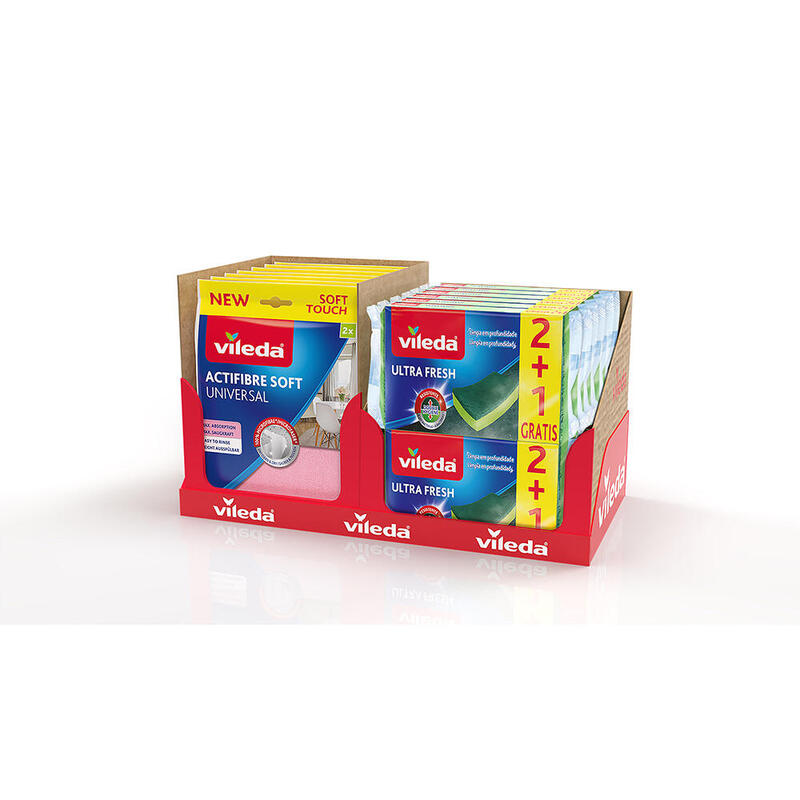 Expositor Sobremesa, 15 X Bayeta Actifibre + 12 X Estropajo Fce