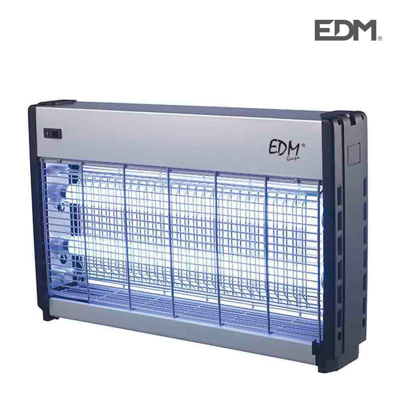 Exterminador De Insectos Profesional Electronico 2x15w 49x10x31cm Color Cromo/Negro Edm