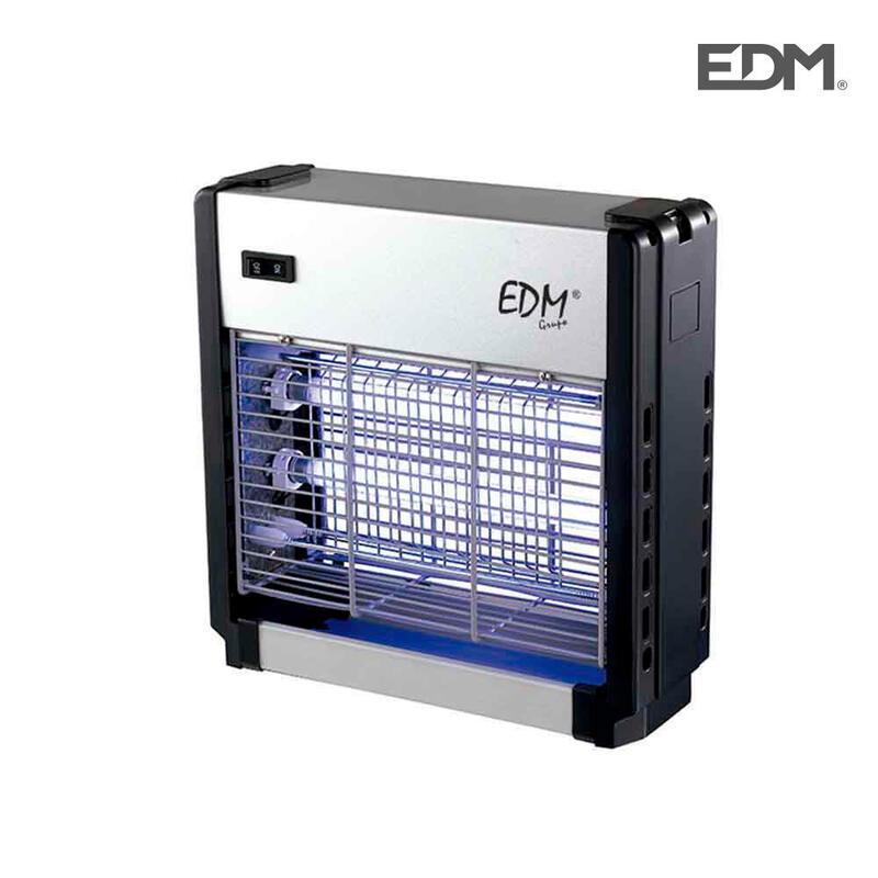 Exterminador De Insectos Profesional Electronico 2x6w 26x25,5x9cm Color Cromo/Negro Edm