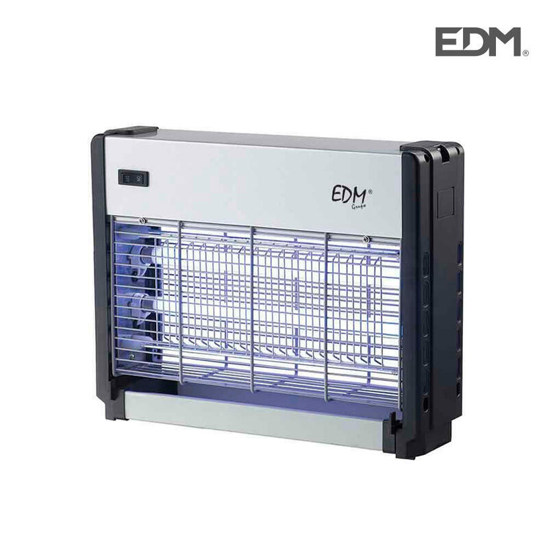 Exterminador De Insectos Profesional Electronico 2x8w 33x9x26cm Color Cromo/Negro Edm