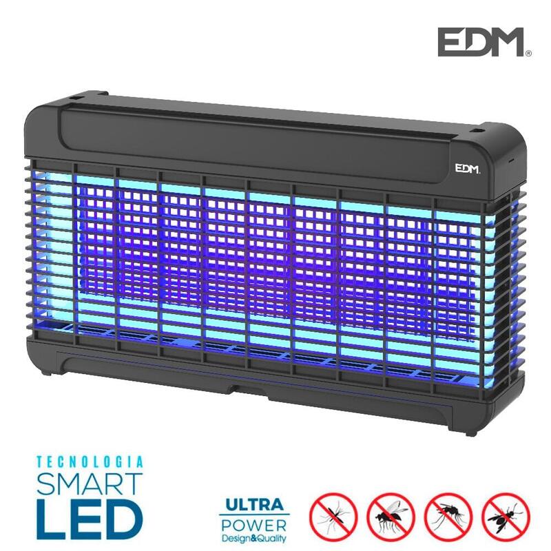 Exterminador De Insectos Profesional Electronico Led 11w 47x10x26,3cm Color Negro Edm