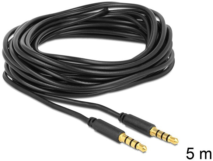 Delock Cable Jack 3,5 Mm 4 Pin Macho > Macho 5 M Negro