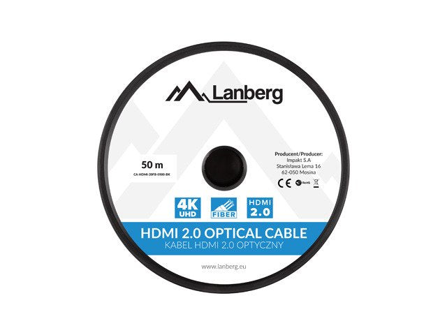 EAN 5901969429848 - Lanberg CA-HDMI-20FB-0500-BK cable HDMI 50 m HDMI tipo A (Estándar) Negro, Plata imagen 4
