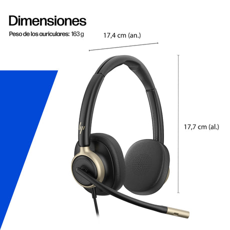 EAN 0199764365620 - HP Poly Mission 825 Stereo USB Wired Headset (Bulk) Negro imagen 7