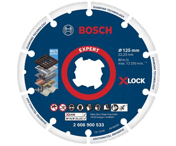 Disco De Corte Diamantado Bosch X-Lock Expert Disco De Diamante Para Metal, Ø 125 Mm