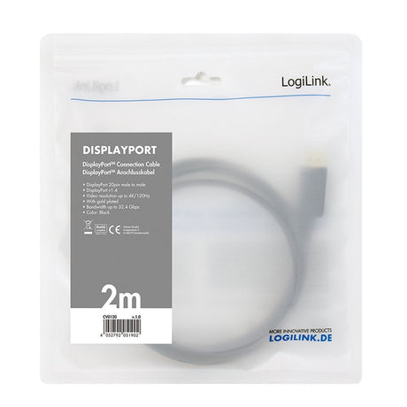 EAN 4052792051902 - LogiLink CV0120 cable DisplayPort 2 m Negro imagen 5